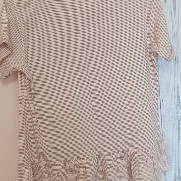 NWOT - Ten Sixty Sherman Striped Tee with Ruffled Bottom - Picture 4 of 5